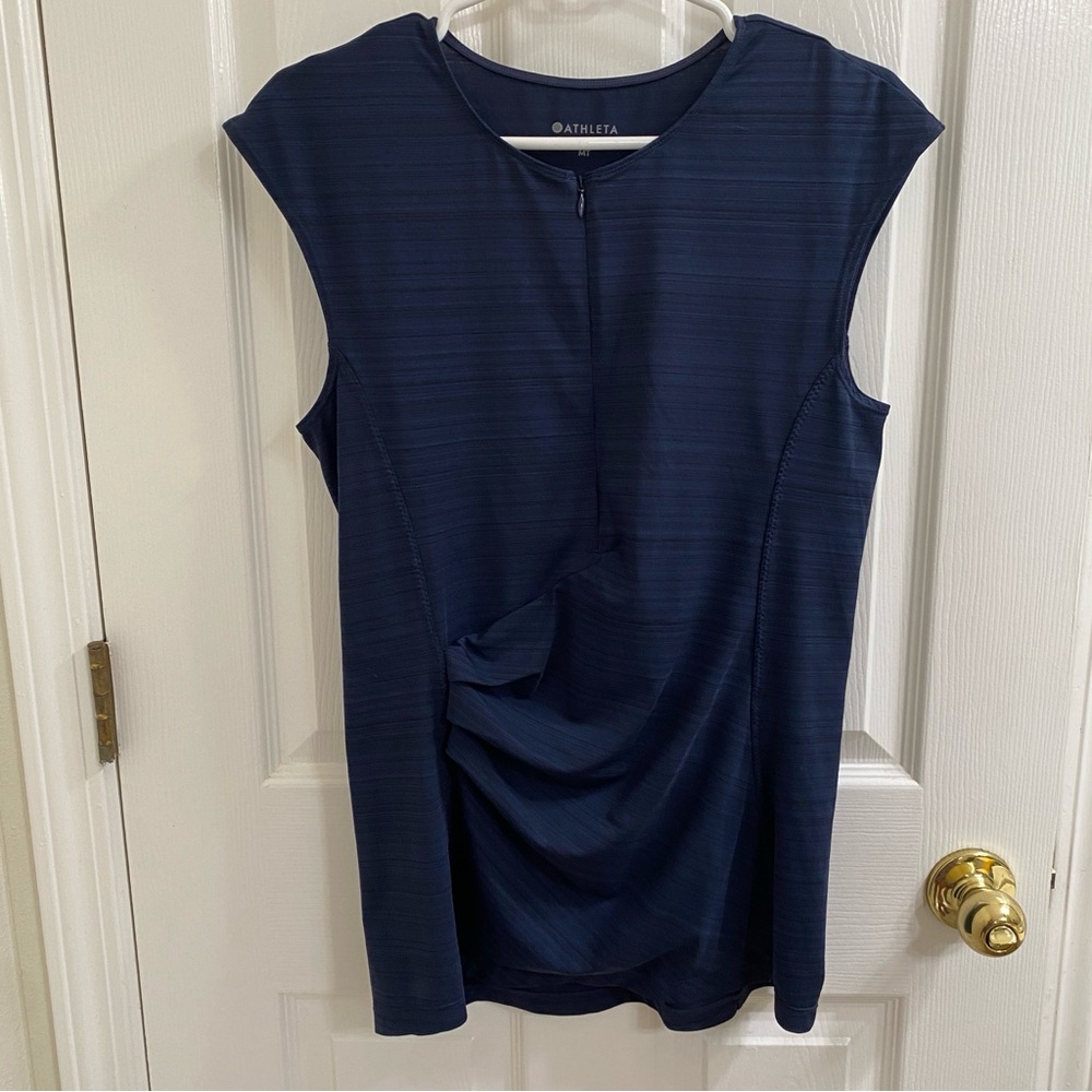 Athleta Pacifica Shirt Women's MT UPF Sleeveless 1/2 Zip Top Swim EXCELLENT